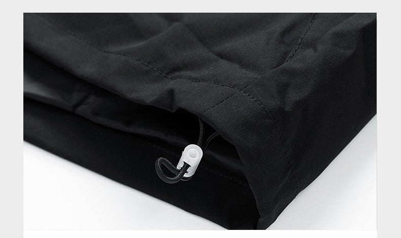Windbreakers Men Hooded Jacket Zipper Coat Cargo Waterproof Black Bomber Camping Loose Thin Softshell Hooded Hiking Jacket