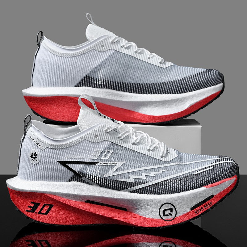 Tênis Masculino de Malha para Conforto 2025, Tênis de Corrida Masculino com Placa de Carbono 3.0, Amortecimento, Esportes, Treino, Corrida, Calçado Especializado para Corrida