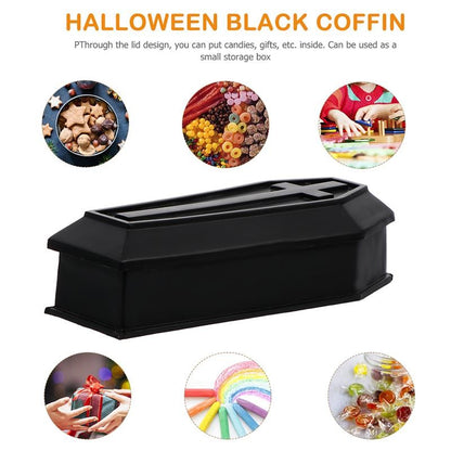 Coffin Halloween Box Prank Ornament Haunted House Mini Treat Favor Plastic Candy Jewelry Wooden Gifts Props Adornment