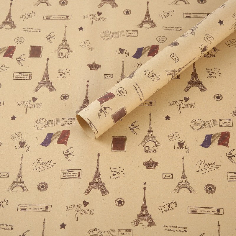 Fold Retro Kraft Gift Wrapping Paper Worldmap Christmas Gift Paper Newspaper Craft Valentine's Day Birthday Gift RegularPaper