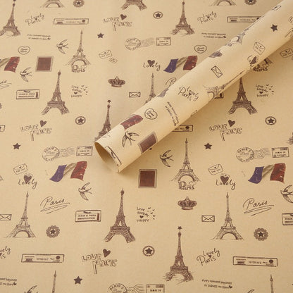Fold Retro Kraft Gift Wrapping Paper Worldmap Christmas Gift Paper Newspaper Craft Valentine's Day Birthday Gift RegularPaper