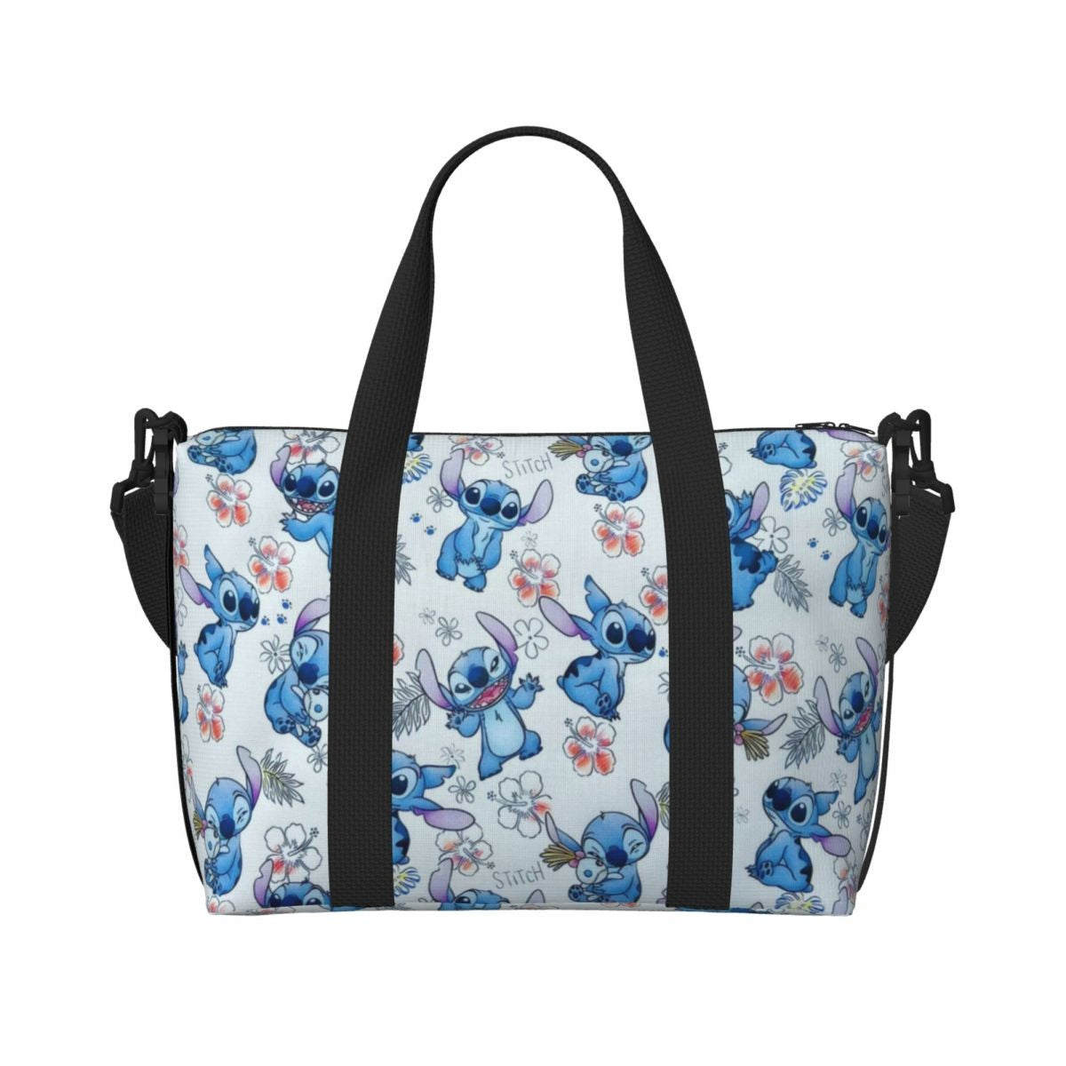 Custom Large SLilo And Stitch Cartoon Tote Bag Women Anime Shopping Shoulder Beach Gym Travel Bag