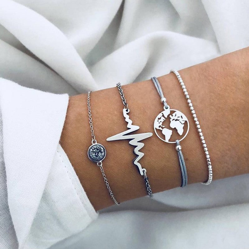 Conjunto de Pulseiras Femininas Corrente Cubana, Cor Dourada, Boho Retrô, Torção Grossa, Joias da Moda de Qualidade, 11 Peças, 2024