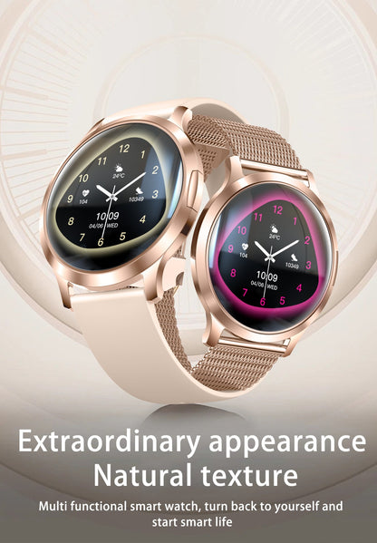 New Women Smart Watch 1.32"AMOLED Full Touch Screen Bluetooth Call Blood Pressure IP68 Waterproof NFC 7.3mm Ultra-thin bracelet