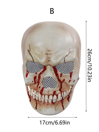 1pcs Moving Mouth Skull Mask Halloween Movable Props Scary Horror Character Props Halloween Holiday Party Masquerade Decoration