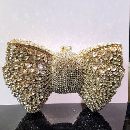 Newest Rhinestone Green/Black Clutch Purse Bow Luxury Diamond Women Red Evening Clutches Bags Wedding Bridal Bag Stones Handbags