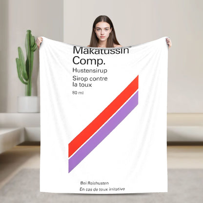 Makatussin Comp 80ml Etiqueta Manta de flanela Engraçada Manta engraçada para Colcha 150*125cm Super Macia