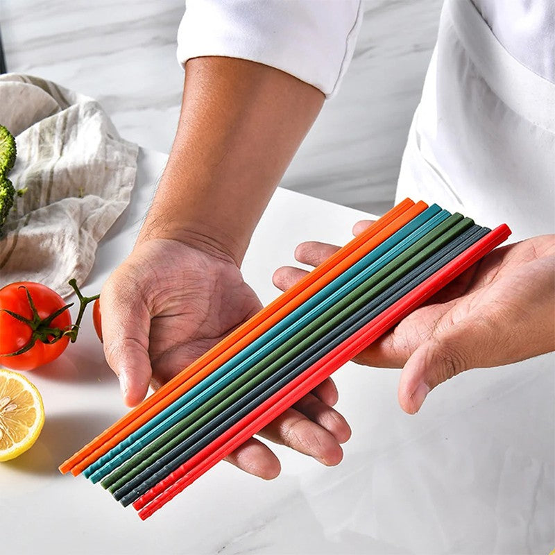 Conjunto de Hashis de Silicone Japoneses Antiderrapantes para Macarrão Sushi Kit Utensílios de Cozinha para Presente Jantar