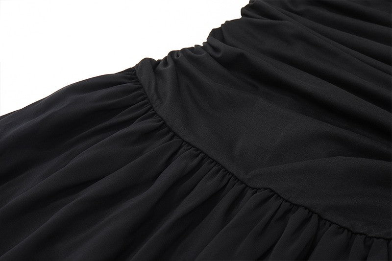WhereMery Elegant Slip Long Dresses Sexy Women Ruched Bodycon Solid Maxi Dress S