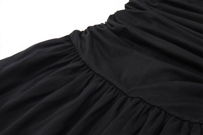 WhereMery Elegant Slip Long Dresses Sexy Women Ruched Bodycon Solid Maxi Dress S