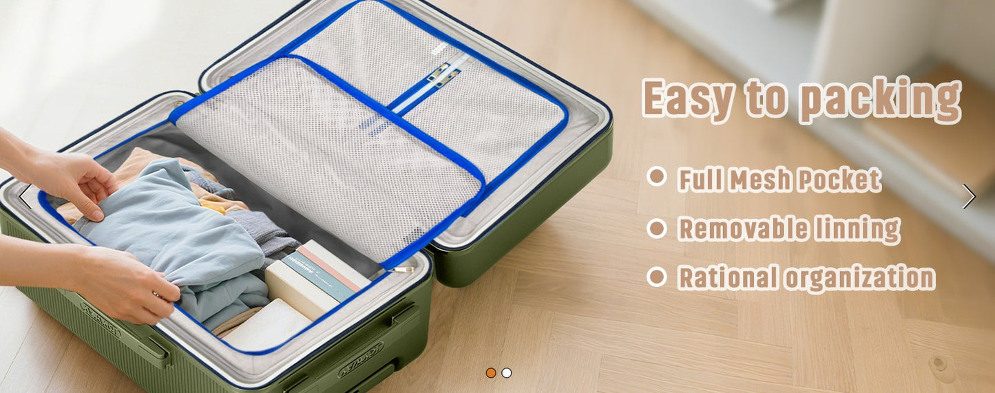 Mala de Viagem Curta Joyway 22 polegadas Leve, Fina e Durável com Porta-Copos, Cadeado TSA, Rodas Giratórias