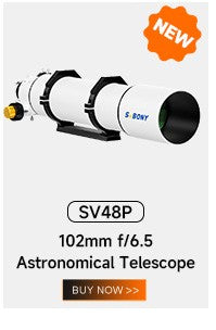 Telescópio Astronômico Refrator Svbony SV48P 90/102mm Abertura OTA com Focador de Duas Velocidades para Astrofotografia de Céu Profundo