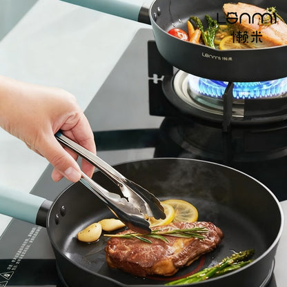 Fritadeira Funda Antiaderente 24cm LAN MI Panela para Fritar Wok Panela para Café da Manhã Panela para Panqueca Panela de Corpo Mais Fundo Panelas Multifuncionais