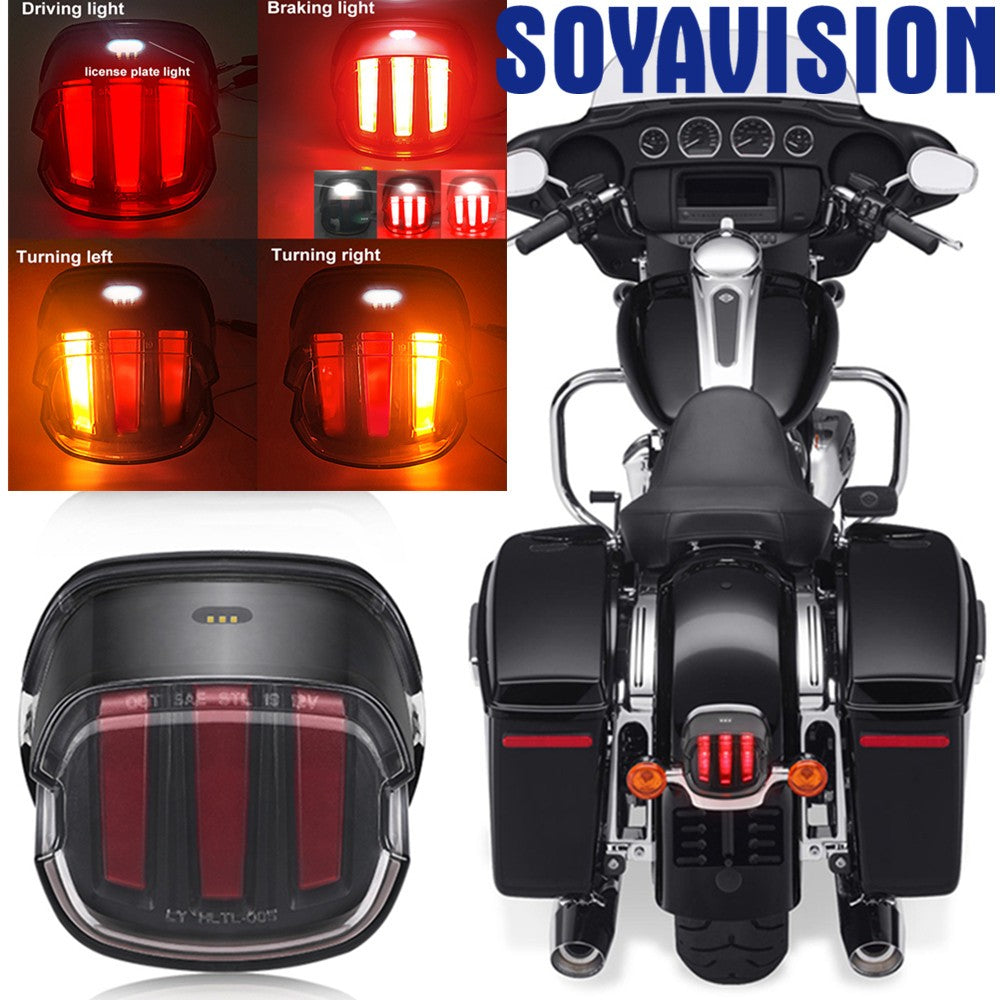 Luz de freio traseira LED para motocicleta DOT, pisca-pisca para Harley Sportster Dyna Fatboy Softail Touring Road Glide Road King