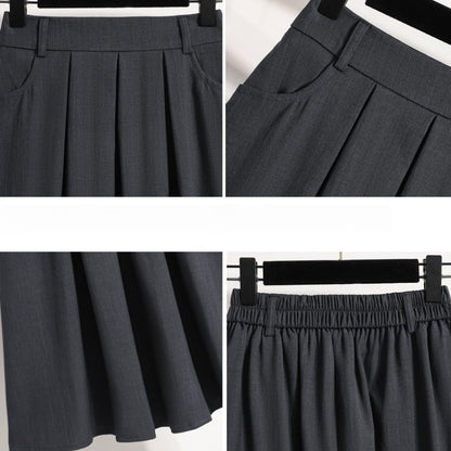 Solid Versatile Medium Length Pleated Skirt 2026 Plus Size Skirts A-Line Maxi Gown Spring Autumn New Half-length Umbrella Skirt