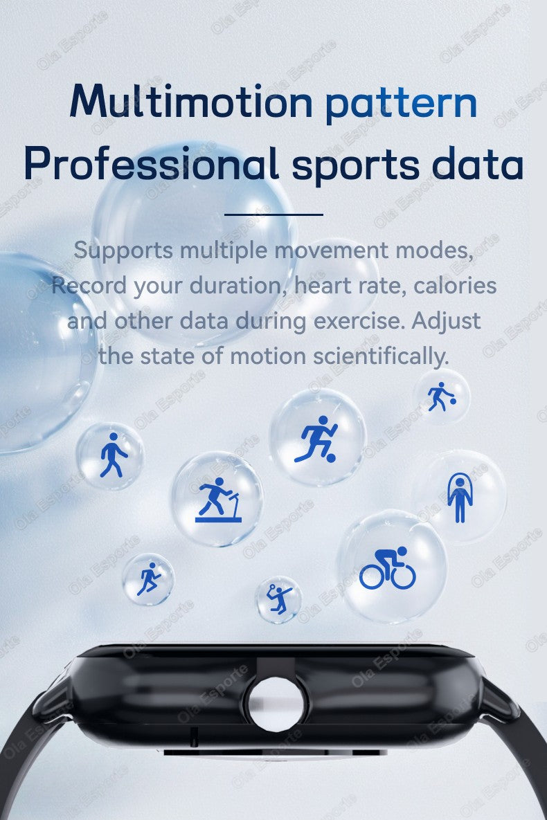 Smart Watch 1.83" Hd Screen Bluetooth Call Heart Rate Blood Oxygen Health Monitor Sports Smartwatch Women Men Holiday Gifts New