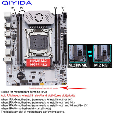 QIYIDA X99 Conjunto de Placa-Mãe Kit LGA 2011-3 Processador CPU Xeon E5 2670 V3 16G REG ECC DDR4 RAM Memória NVME M.2 SATA3.0 USB3.0