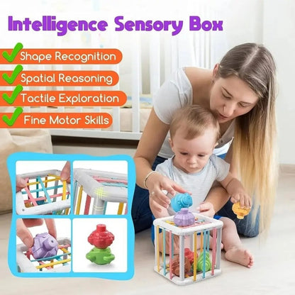 Sensory Activity Stacking Shape Cube Fine Motor Skill Finger Traning Game Early Educational Toys For Infant Baby Toy Gift