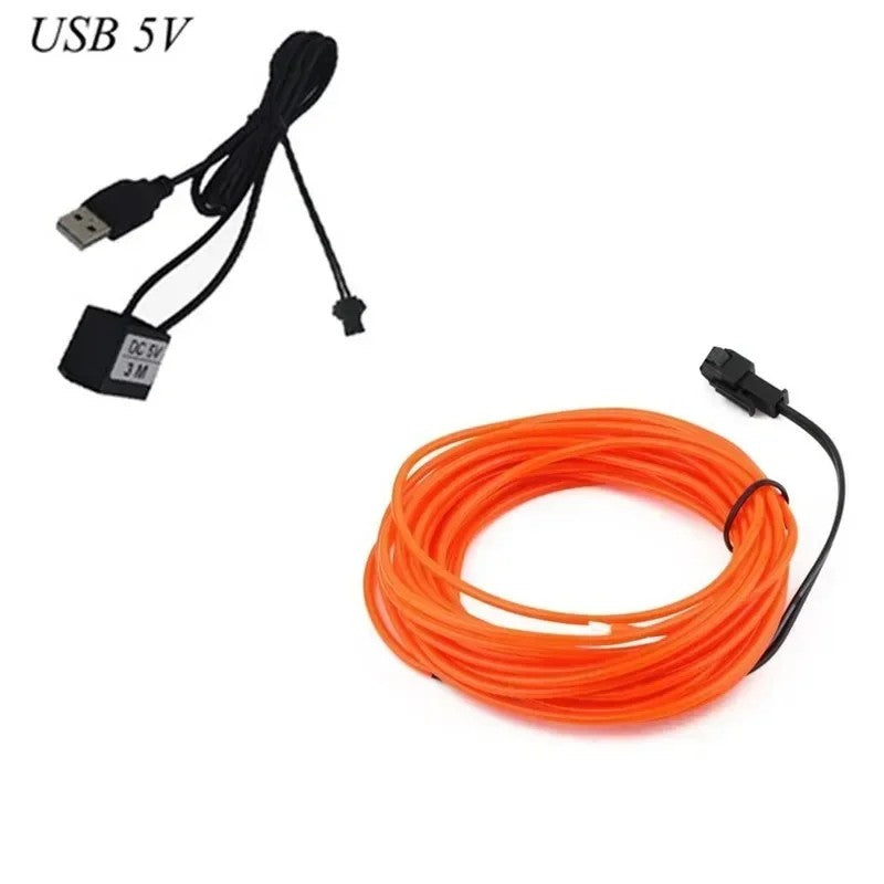 1M/3M/5M Flexible Neon Light Ball Dress Decoration Light EL Luminous Cable Party DIY Atmosphere Light Waterproof LED Strip