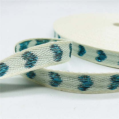 5yards/Lot 15mm 100% Cotton Ribbon Heart Handmade Hserring Bone Ribbon For Apparel Sewing Fabric DIY Christmas Decoration