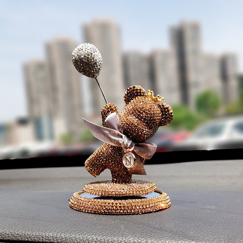 Nova Decoração de Interior de Carro Ornamento Fofo de Urso Balão de Desenho Animado Decoração Criativa de Personalidade com Diamantes para Console Central