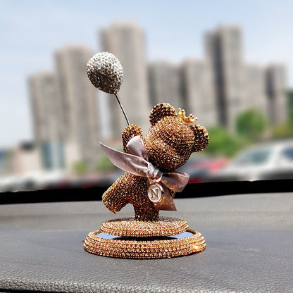 Nova Decoração de Interior de Carro Ornamento Fofo de Urso Balão de Desenho Animado Decoração Criativa de Personalidade com Diamantes para Console Central