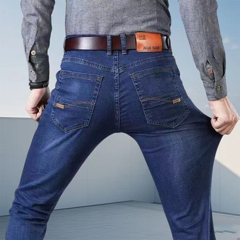 2024 Nova Moda Masculina Jeans Retos Masculinos Calças Stretch Slim Fit Confortáveis Macias Negócios Jeans Calças Masculinas Roupas de Marca