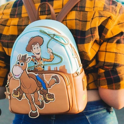 Mochila Pequena Disney Loungefly Pixar Toy Story Woody Mochila Escolar Fofa Bolsa de Viagem Infantil Presente de Natal