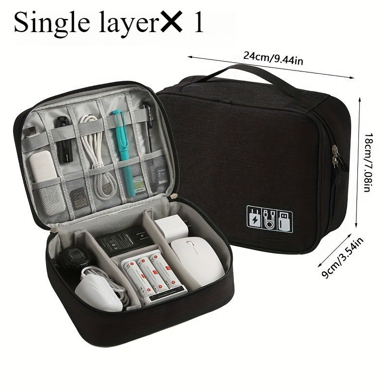 Single-layer / Three-layer Electronic Storage Pouch, Travel Cable Organizer Pouch, Portable Electronic Accessories Bag, Portable