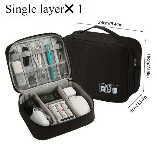 Single-layer / Three-layer Electronic Storage Pouch, Travel Cable Organizer Pouch, Portable Electronic Accessories Bag, Portable