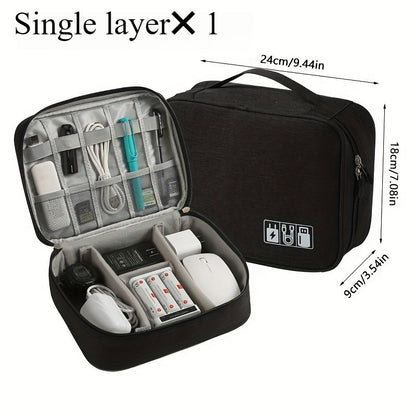 Single-layer / Three-layer Electronic Storage Pouch, Travel Cable Organizer Pouch, Portable Electronic Accessories Bag, Portable