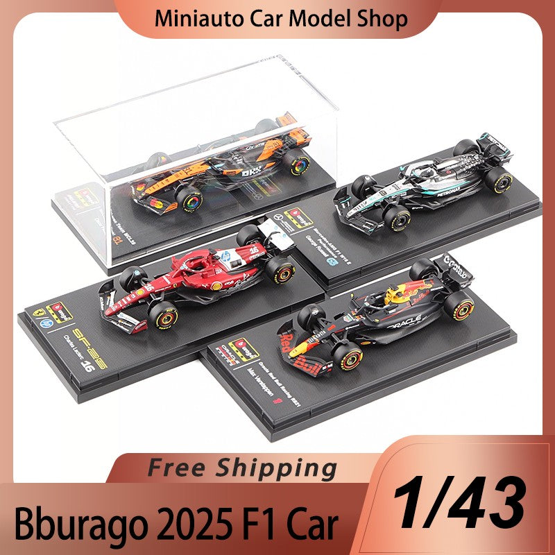 Novo Em Estoque Bburago 1:43 2025 F1 Japão Red Bull Rb21 Modelos Miniatura de Liga Ferrari Sf25 #44 Rb21 Verstappen Mcl39 W16? Carro de Brinquedo
