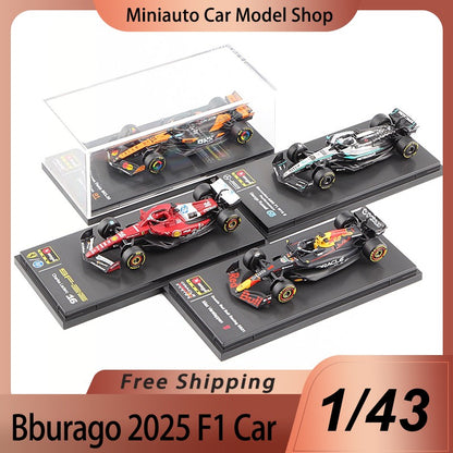 Novo Em Estoque Bburago 1:43 2025 F1 Japão Red Bull Rb21 Modelos Miniatura de Liga Ferrari Sf25 #44 Rb21 Verstappen Mcl39 W16? Carro de Brinquedo