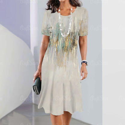 2024 New Women's Dresses Graphic Print Elegant & Beautiful Midi Dresses Plus Siz