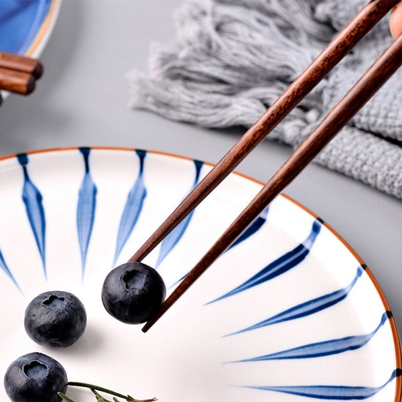 5 Pares de Hashis Japoneses para Sushi de Madeira Natural Ecológicos Reutilizáveis para Comida Coreana Chinesa