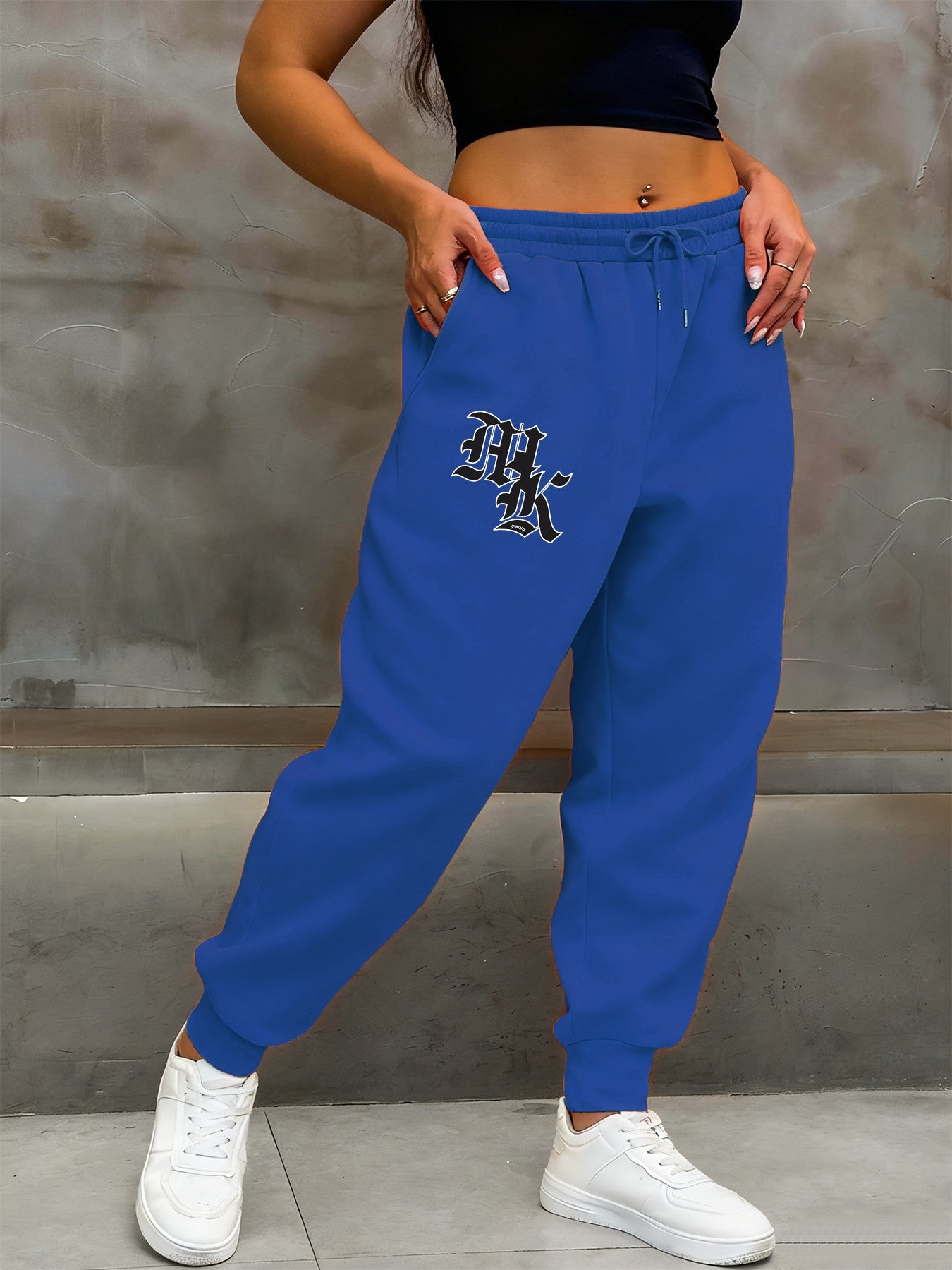 Letter Mk Young Printed Trousers Womens Autumn Fashion Sweatpants Pocket Hip Hop Fleece Sportpants Casual Multicolor Pants