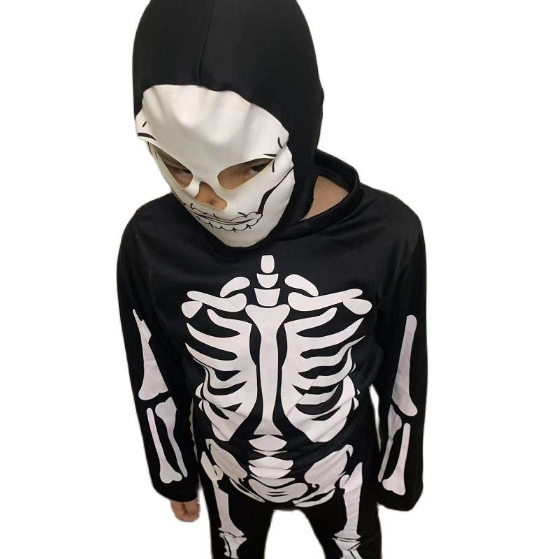 Boy Scary Zombie Cosplay Costumes Skeleton Skull Costume Suit Halloween Costume girl Carnival Party Dress Up Jumpsuits And Mask