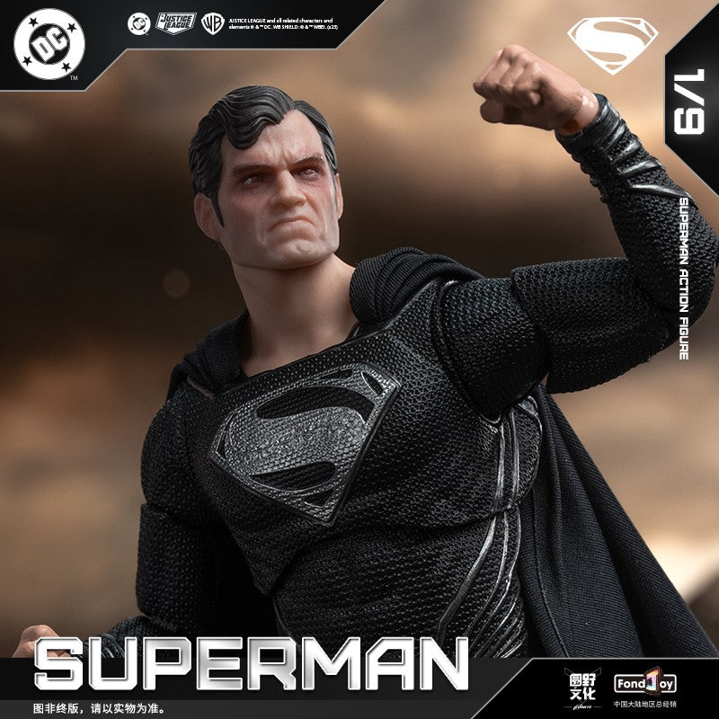 Original Fondjoy Black Superman 2.0 Figure Dc Zack Snyder'S Justice League Figures 1/9 Super Man Pvc Model Doll Joint Movable