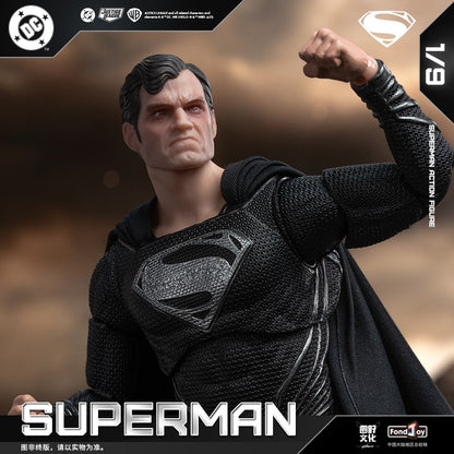 Original Fondjoy Black Superman 2.0 Figure Dc Zack Snyder'S Justice League Figures 1/9 Super Man Pvc Model Doll Joint Movable