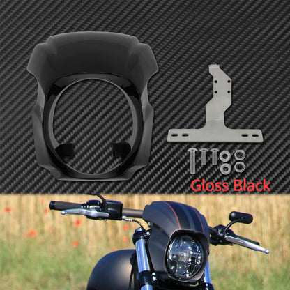 Capa Carenagem Farol Dianteiro Brilho Preto/Preto Fosco Para Harley Softail Breakout FXBRS FXBR Modelos 2018-2022 2023