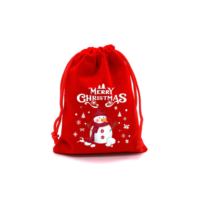 10pcs 15cm×20cm Christmas Red Bag Bundle Gift Bag Christmas Apple Bag Candy Biscuit Packaging Bag Wholesale