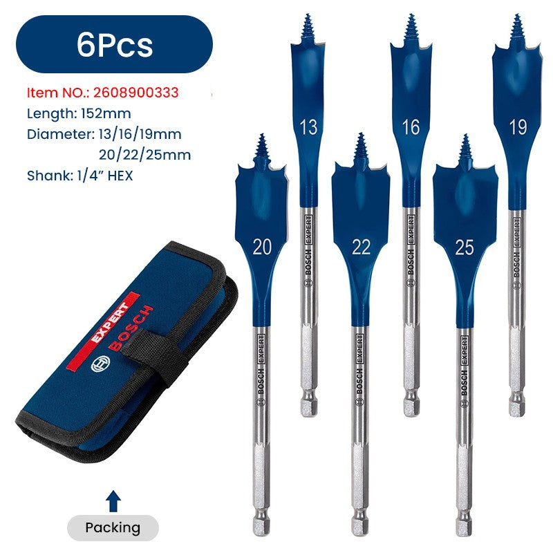 Brocas Bosch Expert para Madeira com Rosca Autoperfurante, Haste Sextavada de 1/4", Acessórios para Ferramentas Elétricas, para Parafusadeira Elétrica