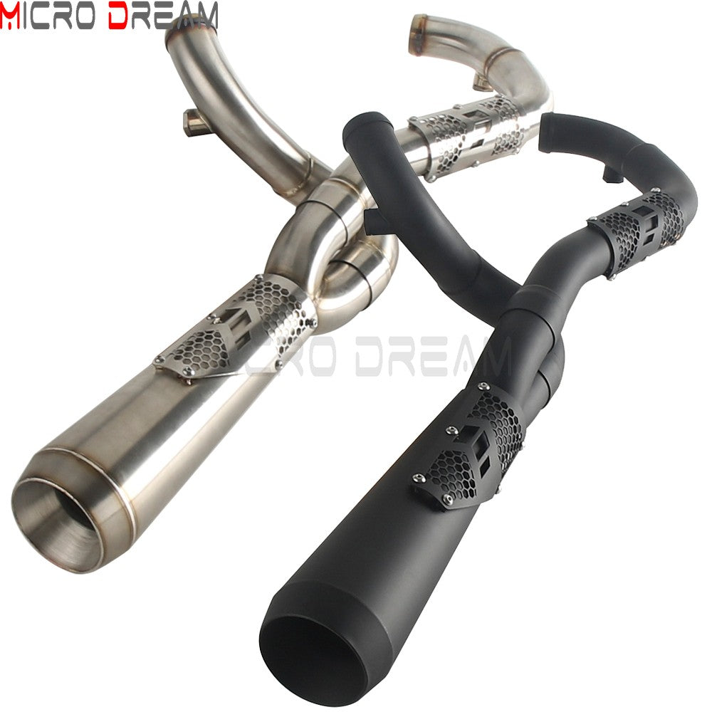 Slip-on Muffler Full Exhaust System 2-in-1 Muffler Pipe For Harley Dyna Low Rider S FXDLS Super Wide Glide FXD FXDWG   FXDF FXDB