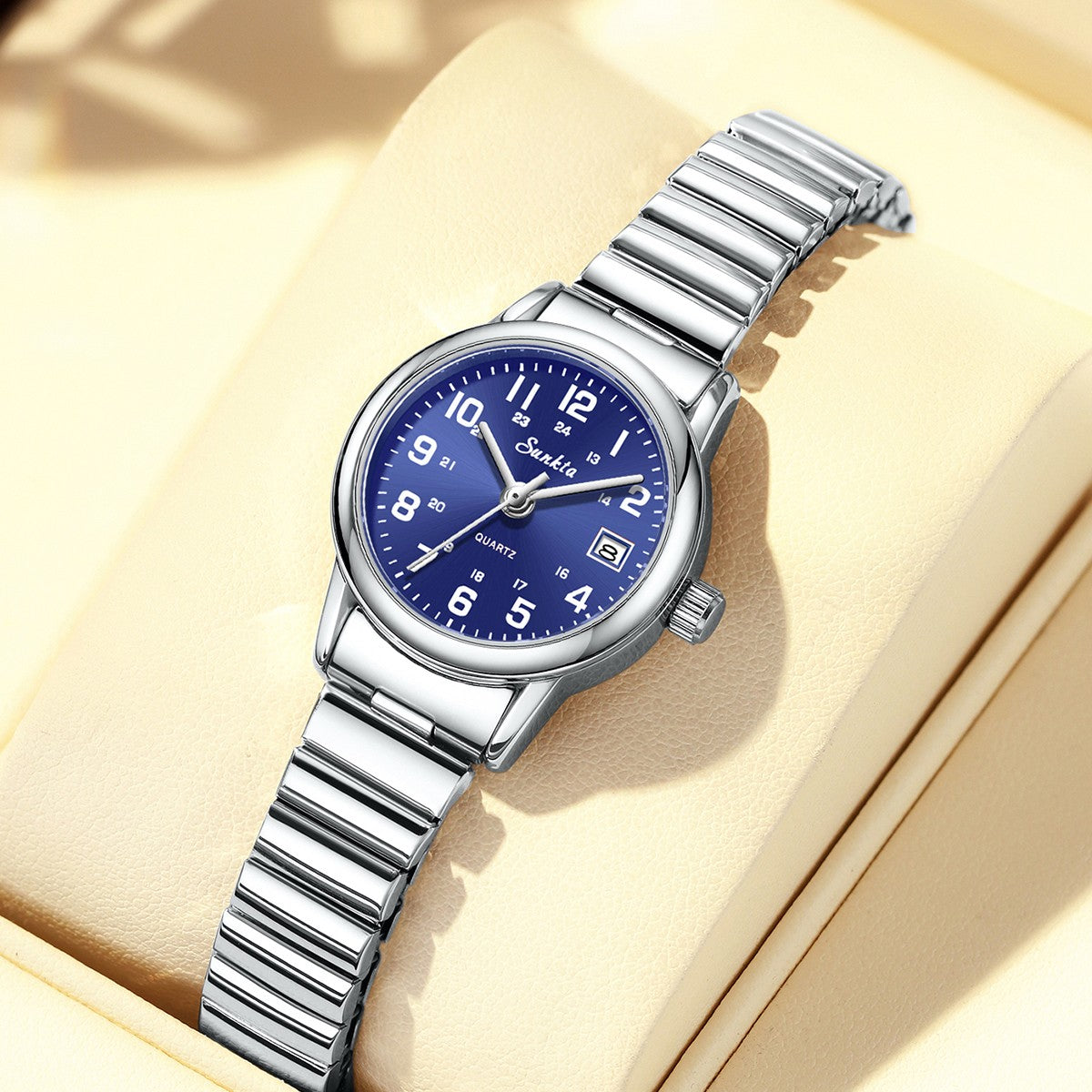 LIGE Sunkta Fashion Luxury Woman Watch Elegant Classic Simple Waterproof Calendar Stainless Belt Women's Wristwatch  Ladies Gift