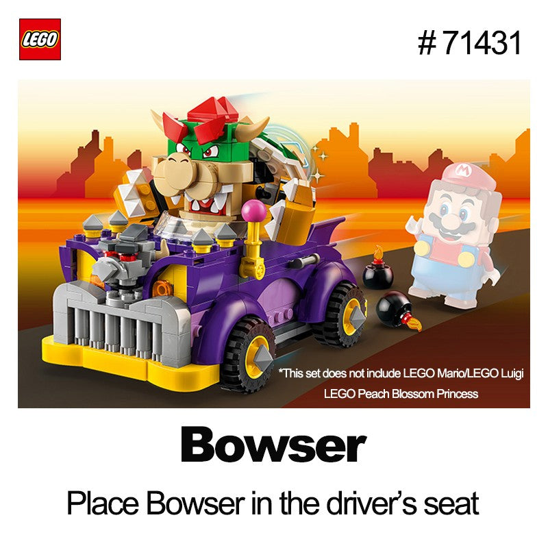 LEGO 71431 Conjunto de Expansão Carro Musculoso do Bowser 458 Peças Série Super Mario Brinquedos DIY Para Meninos Meninas Presente Crianças idades 8+