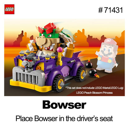 LEGO 71431 Conjunto de Expansão Carro Musculoso do Bowser 458 Peças Série Super Mario Brinquedos DIY Para Meninos Meninas Presente Crianças idades 8+