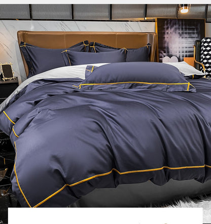 Lençol de Cima Bordado 100% Algodão Egípcio Sedoso Conjunto de Cama Lençol de Cima Queen King Size