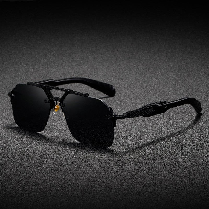 Novos Óculos de Sol Masculinos Steampunk Design de Haste Dupla Óculos de Piloto Sem Aro Proteção UV Óculos de Proteção Retrô