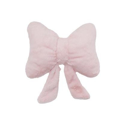 Pink bow ribbon couch pillow imitation rabbit fur comfortable car seat cushion ins style simple all-match back cushion