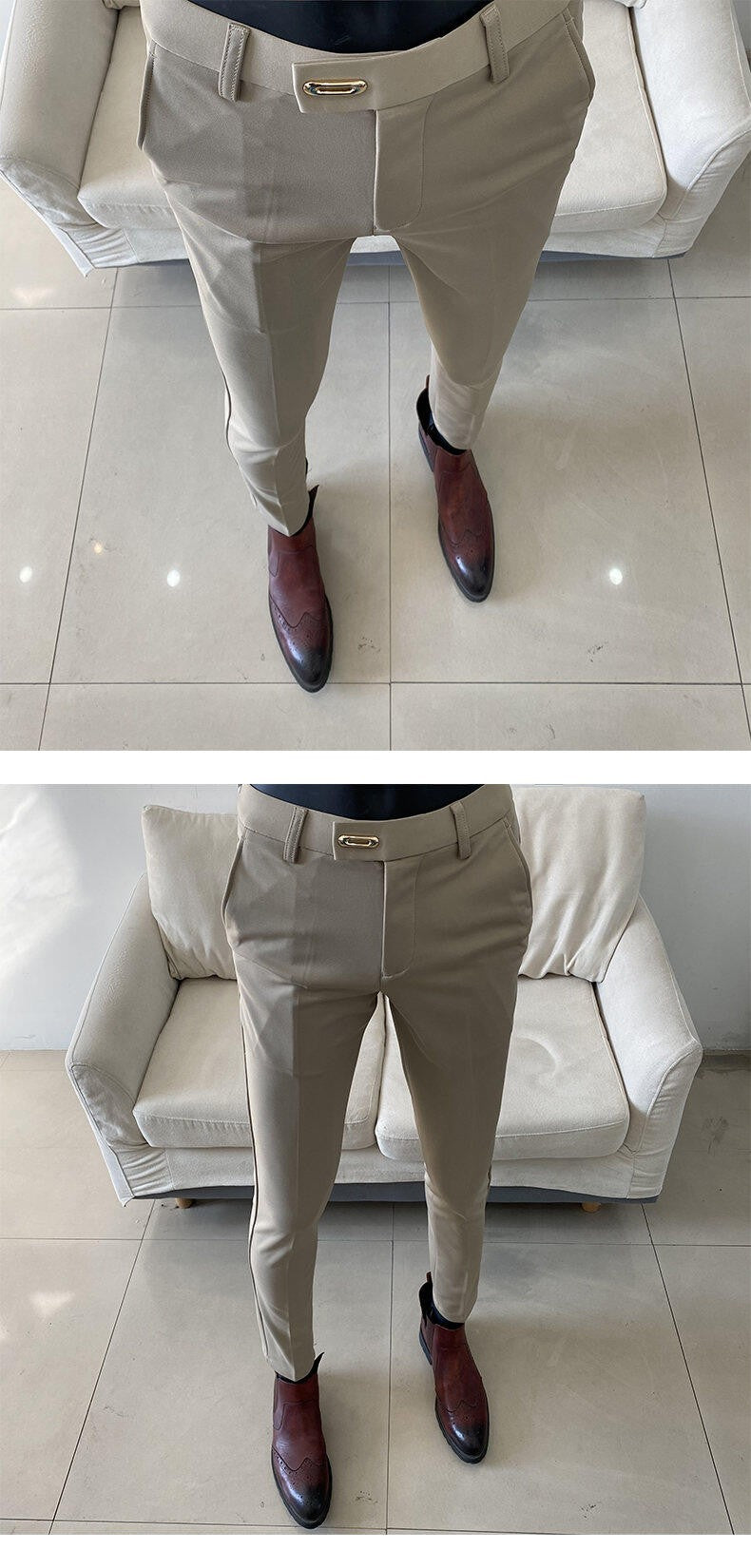 Men Suit Pant 2025 Autumn Solid Elastic Waist Dress Pants Calça Masculina Men Slim Business Office Social Ankle Length Trousers